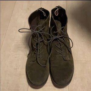 vintage madden suede green army lace up boots